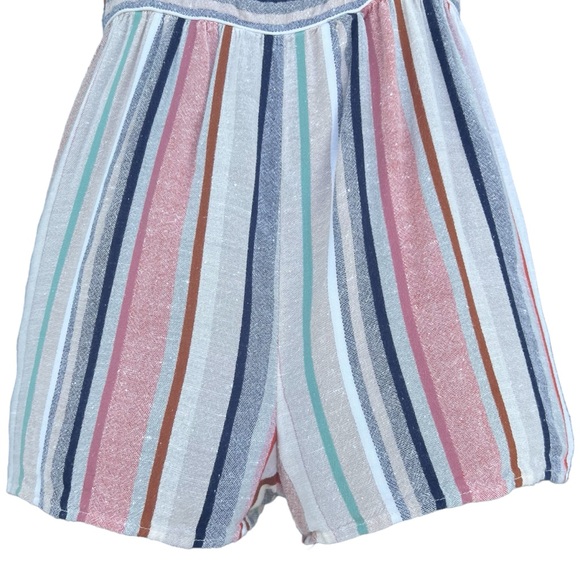 American Eagle Outfitters - Keyhole Front Striped Linen Romper - Women’s Size M - Picture 4 of 12